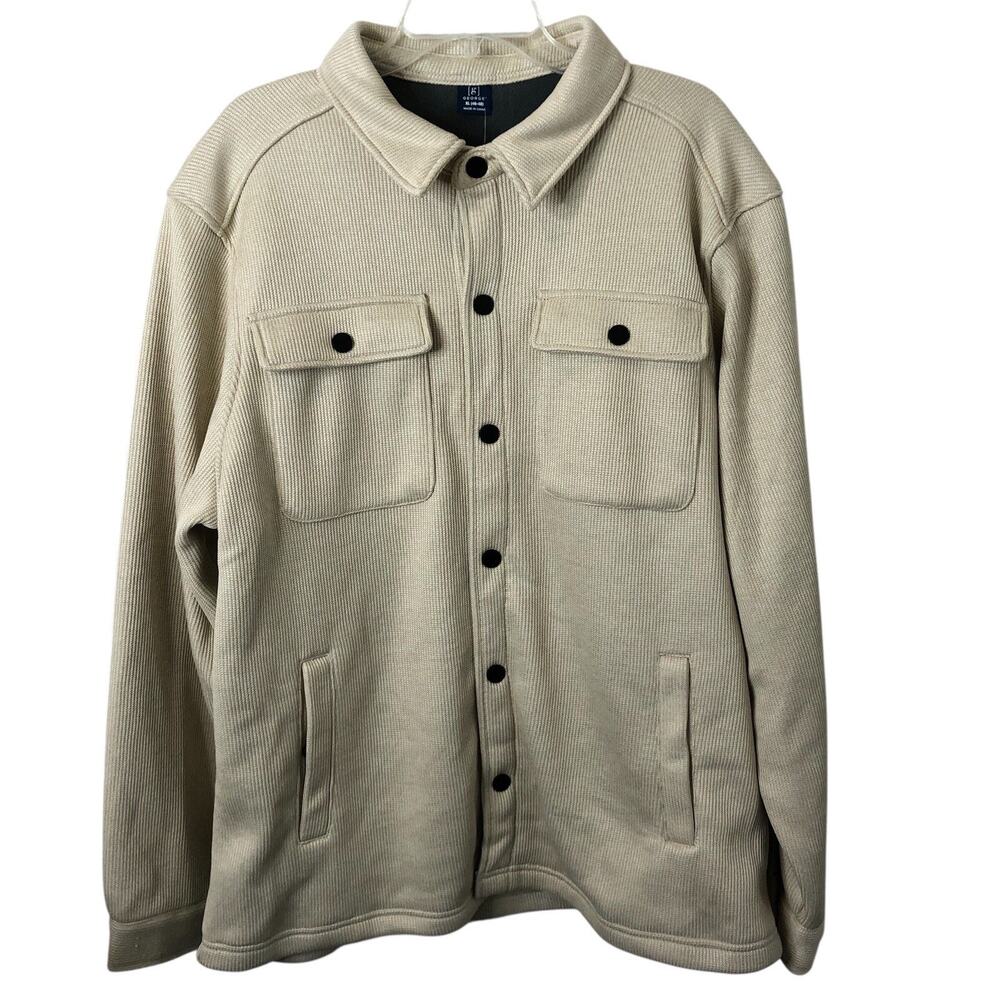 George NWT Men's Spyder Fleece Snap Front Jacket in Oatmeal Heather Size XL